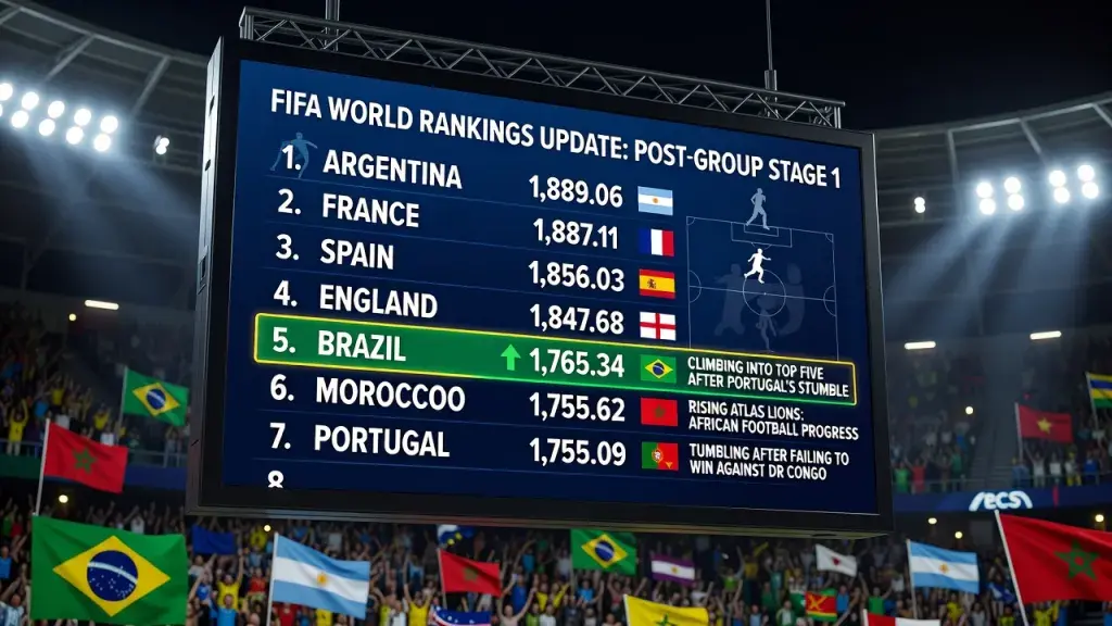 FIFA Rankings Shift as Brazil Enter Top Five After Portugal's Opening Stumble