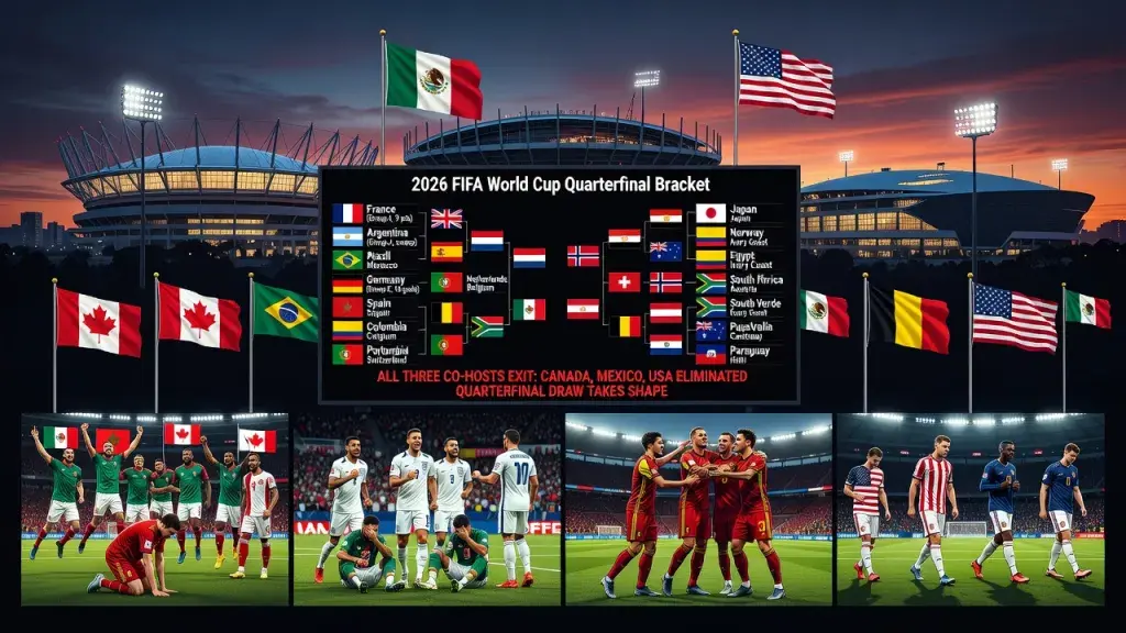All Three Co-Hosts Exit as World Cup 2026 Quarterfinal Draw Takes Shape